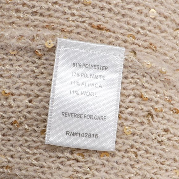 Garnet Hill Wool Alpaca Blend Sequined V-Neck Sweater Size XS - Picture 8 of 9